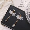 Bohemia Flower Earrings Women Fashion Long Hanging Earrings Crystal Female Wedding Earings Party Jewelry