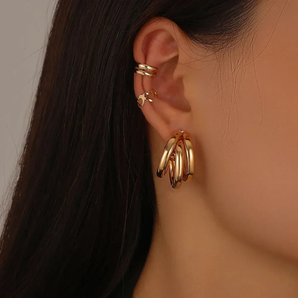 Bohemian Dangle Earrings Female Romantic Three Camellia Flower Korean Earrings for Women Luxury Designer Fashion Jewelry