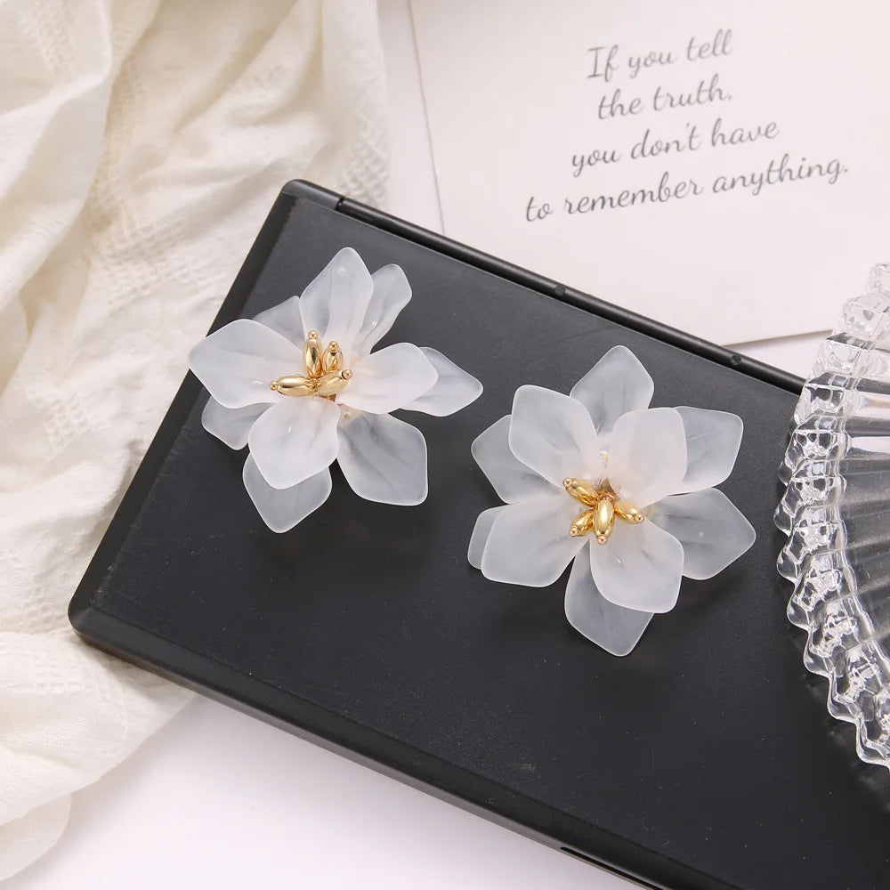 Bohemia Flower Earrings Women Fashion Long Hanging Earrings Crystal Female Wedding Earings Party Jewelry