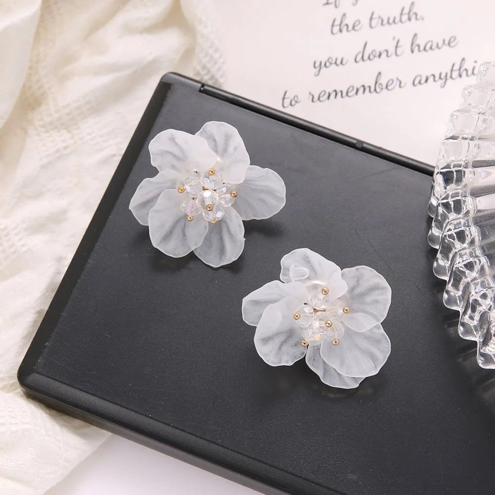 Bohemia Flower Earrings Women Fashion Long Hanging Earrings Crystal Female Wedding Earings Party Jewelry