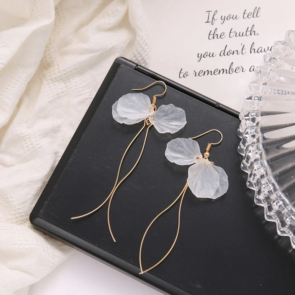 Bohemia Flower Earrings Women Fashion Long Hanging Earrings Crystal Female Wedding Earings Party Jewelry